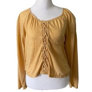 AEO Long Sleeve Lace Up Top